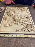 Vtg Resin? Angel 3D Wall Art Carving Sculpture Painting? Ceramic? Antique Church
