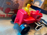 Vtg 1950's Marx Toys Wind Up Climbing Tractor #1312 Driver Minty Orig Box Works!