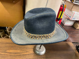 The Rustler Blue Denim Jean Western Cowboy Hat Vintage 7 1/4