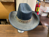 The Rustler Blue Denim Jean Western Cowboy Hat Vintage 7 1/4