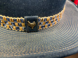 The Rustler Blue Denim Jean Western Cowboy Hat Vintage 7 1/4