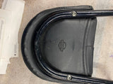 OEM Harley VROD Black Low Sissybar w Pad Logo Upright Backrest 51145-04 Factory!
