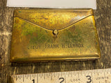 Vtg WW2 Sweetheart Brass Picture case Liet lennox Locket Pocket Wallet Officer!