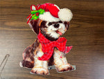 VTG Eureka Christmas Puppy Dog Santa Hat Wall/Window Hanging Cut Out Decor