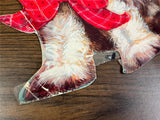 VTG Eureka Christmas Puppy Dog Santa Hat Wall/Window Hanging Cut Out Decor