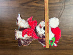 VTG Eureka Christmas Puppy Dog Santa Hat Wall/Window Hanging Cut Out Decor