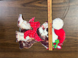 VTG Eureka Christmas Puppy Dog Santa Hat Wall/Window Hanging Cut Out Decor