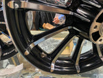 Custom CVO Mag Wheels 5.5x16 3x17 Black Chrome 2009^ Harley Touring FLH Glide