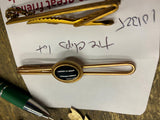 Vtg Lot Tie Clips Gold Jewelry Black Onyx Chain Mens Silver Suit Jacket