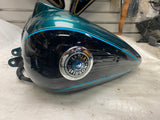 2002 Harley Ultra Classic Glide Gas Tank Suede Green Black FI Emblems FLH tOURIN