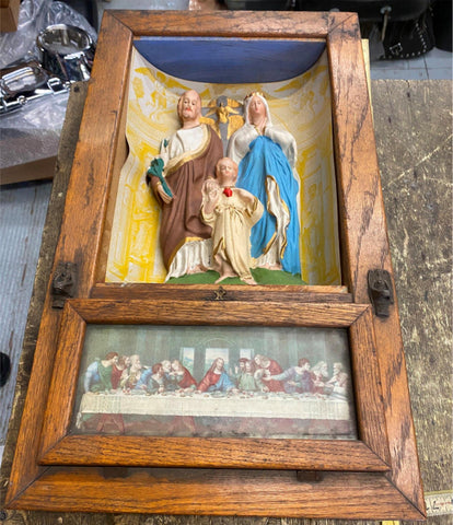 1900's Last Rights Box Cross Holy Water Religious Christian Antique Jesus Priest