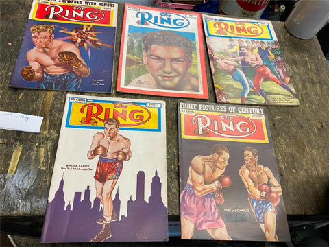 Vtg Lot 1951 The Ring Boxing Magazines Rex Layne Sullivan Joe Louis Advertising!