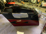 2011 Left SAddlebag Harley Ultra Classic CVO Black Ember Rio Red Flame FLHTCUSE6