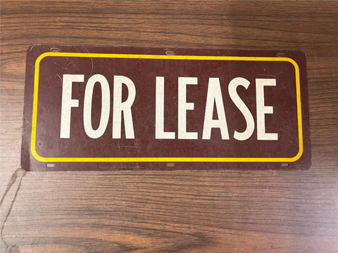 Vintage Heavy Duty Metal For Lease Advertising Sign 8X18