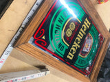 Vtg Beer Sign Heineken 14x20 Mirror Tap Room Man Cave Bar Tavern Breweriana coll