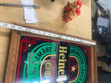 Vtg Beer Sign Heineken 14x20 Mirror Tap Room Man Cave Bar Tavern Breweriana coll