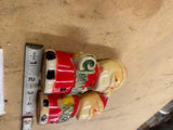 Vtg 1950s Merry Christmas Santa Claus Salt Pepper Shakers by Brinnco Hard plasti