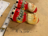Vtg 1950s Merry Christmas Santa Claus Salt Pepper Shakers by Brinnco Hard plasti