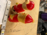 Vtg 1950s Merry Christmas Santa Claus Salt Pepper Shakers by Brinnco Hard plasti