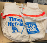Vtg Newspaper boy Delivery Carrier Canvas Bag Times Heral USA today News Collect