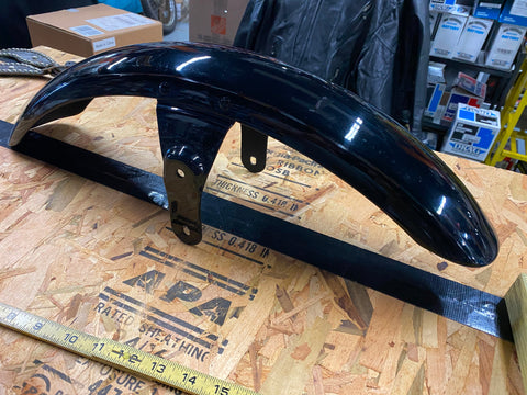 Vivid Black Front Fender Harley Deuce FXSTD OEM Wide Glide Fork