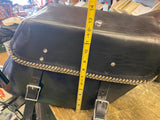 Custom Leather Saddlebags Harley dyna Softail Motorcycle Large Locking 16x12 FLH