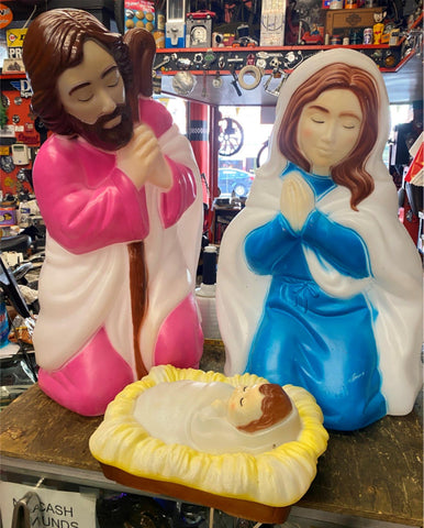 Nativity Set Manger 27" Baby Jesus Mary Christmas Decor Yard Empire Blow Mold