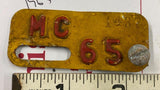 Vtg 1965 License plate Validation Tag Motorcycle Harley Triumph BSA BMW Pa !