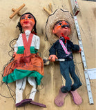 Vtg Mexican marionette puppets Mariachi Man Sombrero Guitar Toys Mexico 70's Col