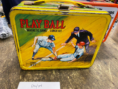 1969 Vtg King Seeley Play Ball Baseball Metal Lunch Box Magnetic Game Sports
