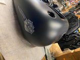 Denim Black W Emblems Gas Fuel Tank Harley wide Glide FAt Bob Dyna OEM Nice!