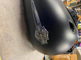 Denim Black W Emblems Gas Fuel Tank Harley wide Glide FAt Bob Dyna OEM Nice!