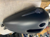 Denim Black W Emblems Gas Fuel Tank Harley wide Glide FAt Bob Dyna OEM Nice!
