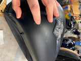 Denim Black W Emblems Gas Fuel Tank Harley wide Glide FAt Bob Dyna OEM Nice!
