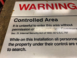 Warning Restricted Military Area 51 17x18 Vtg Govt Aluminum sign Installation!