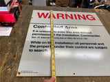 Warning Restricted Military Area 51 17x18 Vtg Govt Aluminum sign Installation!