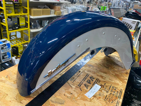 OEM Front Fender Harley Heritage Softail FLSTC Blue White Trim Emblems Factory P