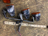 Vtg Lights Fork Deco Harley Shovelhead Panhead Gold Wing Light bar Glide Marker