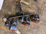 Vtg Lights Fork Deco Harley Shovelhead Panhead Gold Wing Light bar Glide Marker
