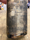 Vtg Elixor Bottle Glass 1900's Medicine Iron Wine Heyner Cleveland oh Quack Anti