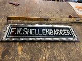 Vtg Reverse Painted Foil Glass Sign 1920's F.W Shellenbarger Private Eye Antique