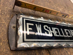 Vtg Reverse Painted Foil Glass Sign 1920's F.W Shellenbarger Private Eye Antique