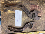 Vtg Beemis & Call b&c Adjustable Wrenches Springfield mass Tools Curved S Pair!