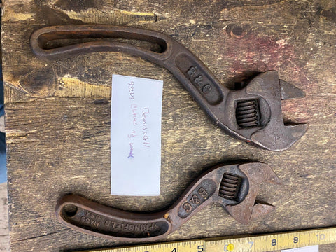 Vtg Beemis & Call b&c Adjustable Wrenches Springfield mass Tools Curved S Pair!