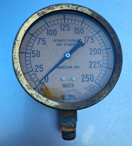 Vtg Auto Sprinkler Corp Guage Jas P marsh Youngstown Oh 3 1/2" 50's Meter USA!
