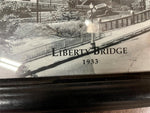 Vtg Carnegie Library Of Pittsburgh Liberty Bridge 1933 Framed Photograph