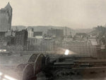 Vtg Carnegie Library Of Pittsburgh Liberty Bridge 1933 Framed Photograph