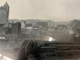 Vtg Carnegie Library Of Pittsburgh Liberty Bridge 1933 Framed Photograph