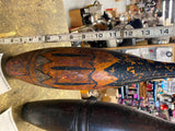 Vtg Indian exercise club Juggling Performance Circus Polychrome decor 1900 Antiq