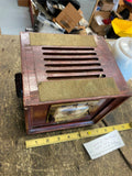Vtg Wood Portabl Art Deco Style Traveler Tube Type Radio Alarm Clock Model 5182